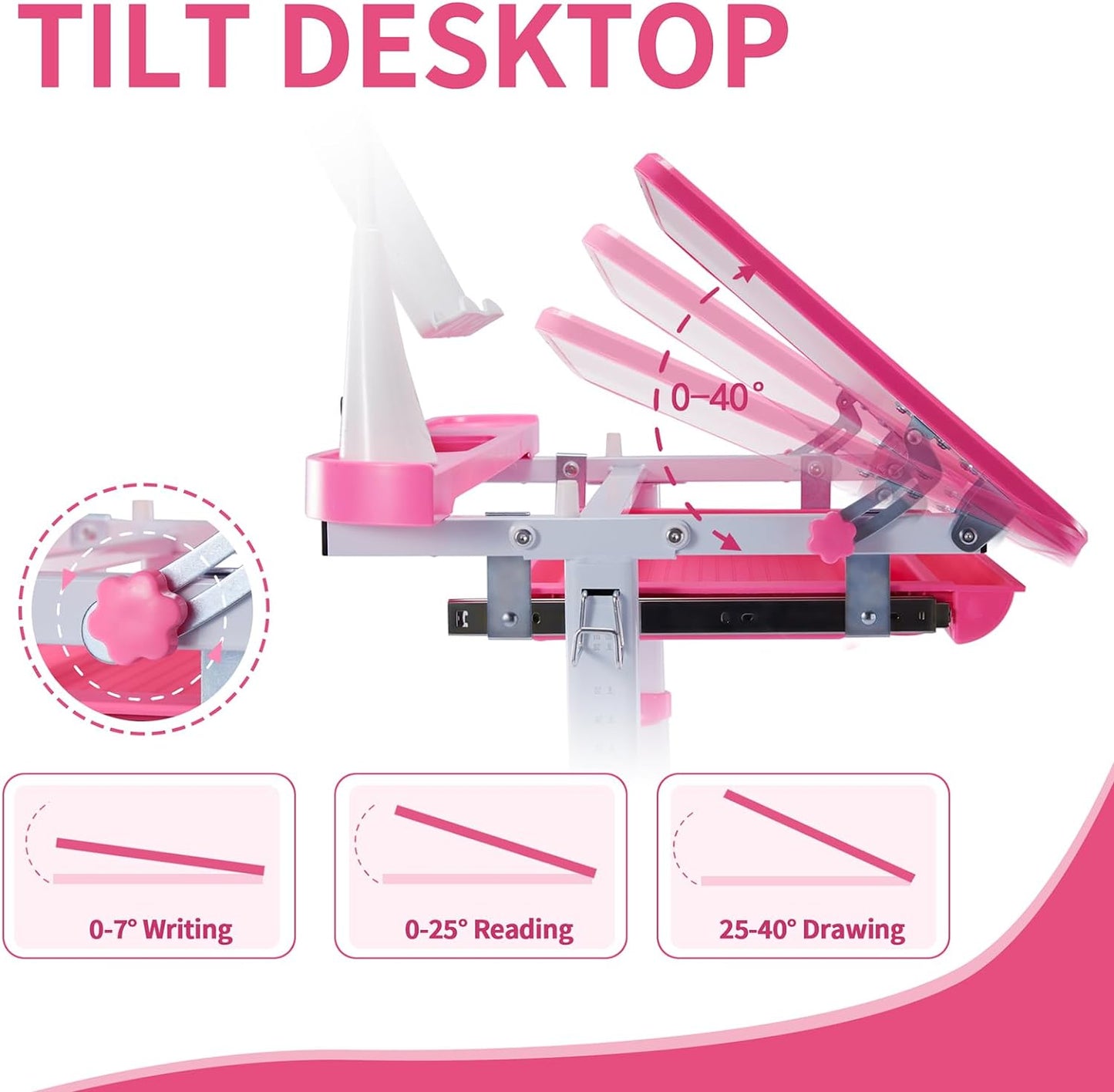 Children's adjustable desk and chair
