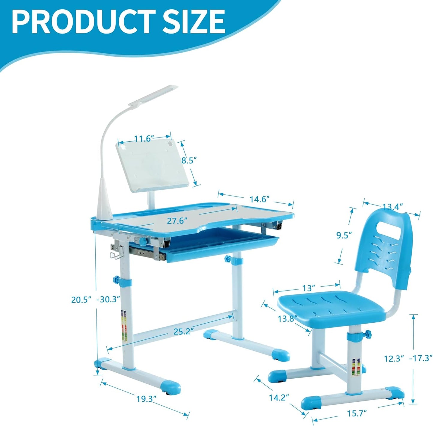 Children's adjustable desk and chair