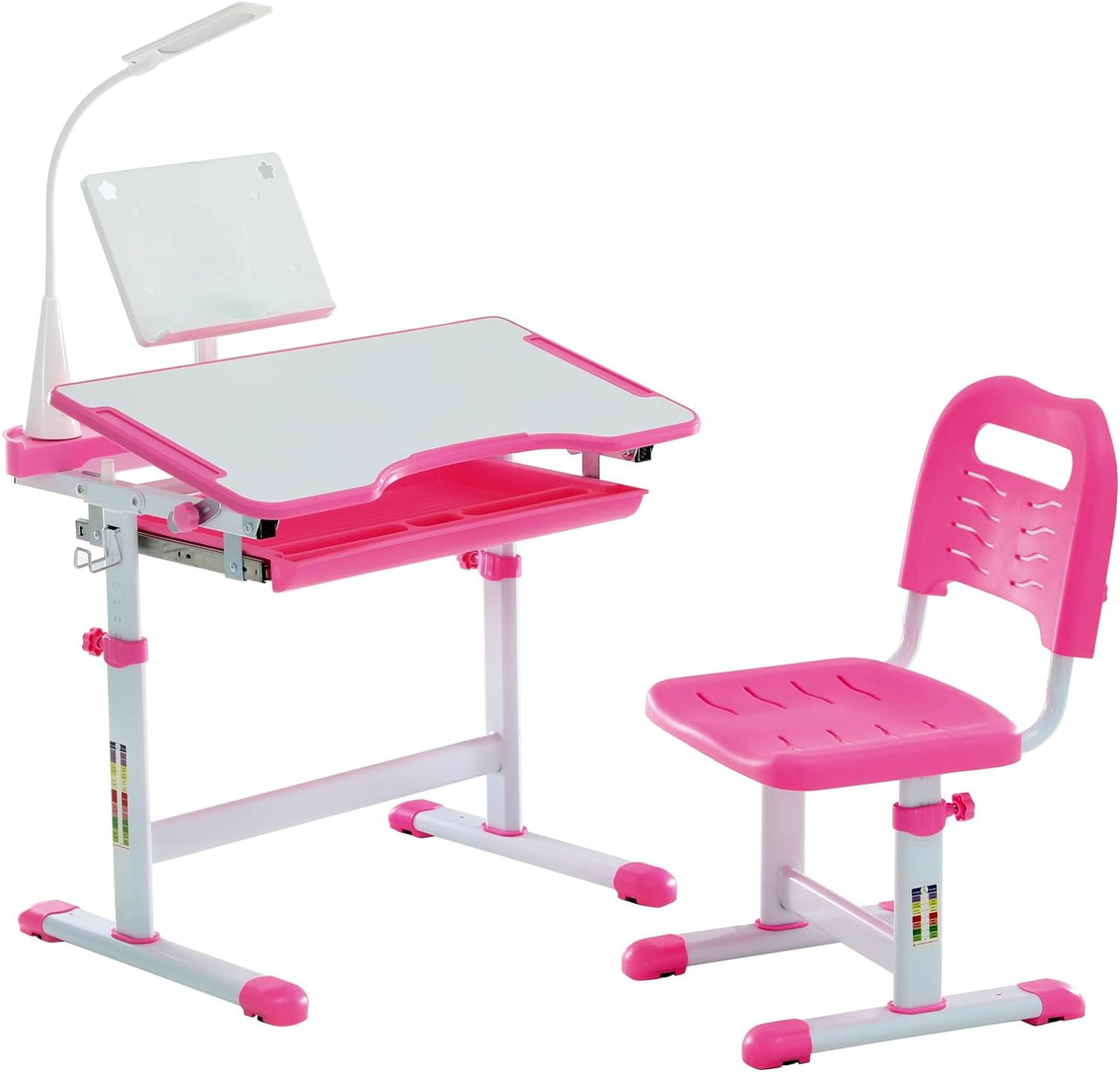 Children's adjustable desk and chair