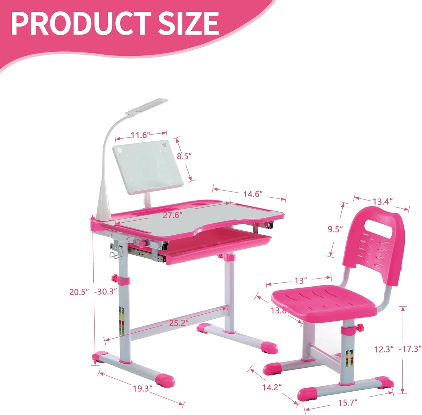 Children's adjustable desk and chair